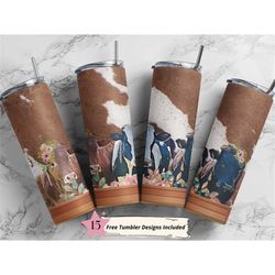 20 oz skinny tumbler just a girl that loves cows