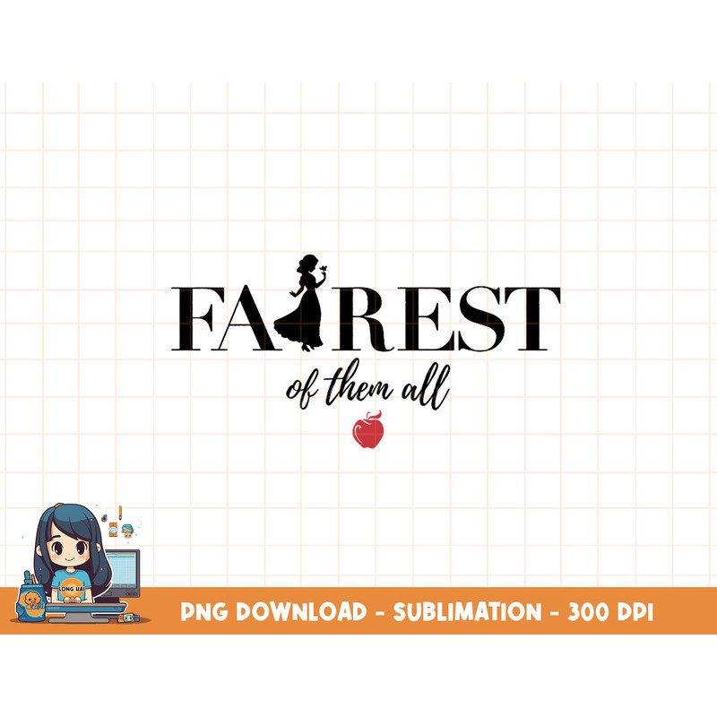 Disney Snow White Fairest Of Them All Silhouette With Script png, sublimation, digital print.jpg