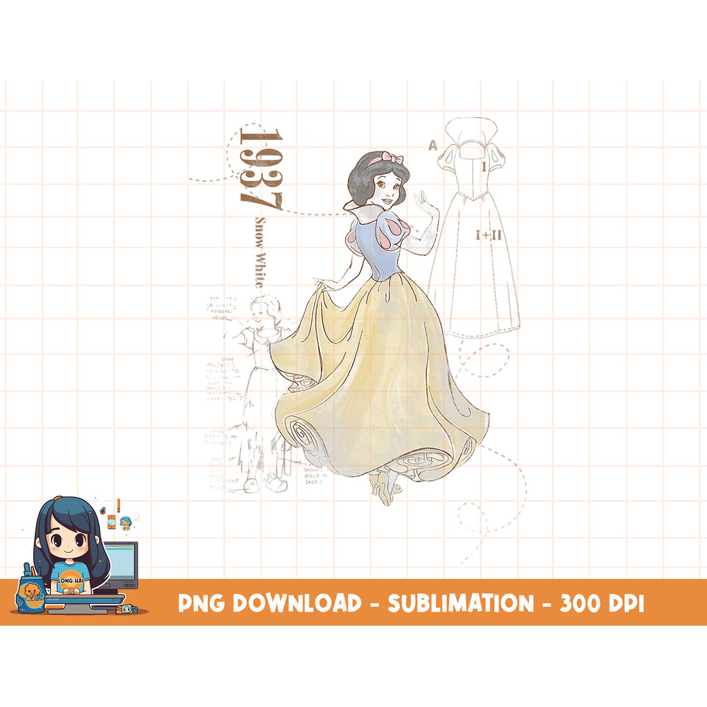 Disney Snow White Fashion Sketch T-shirt png, sublimation, digital print.jpg