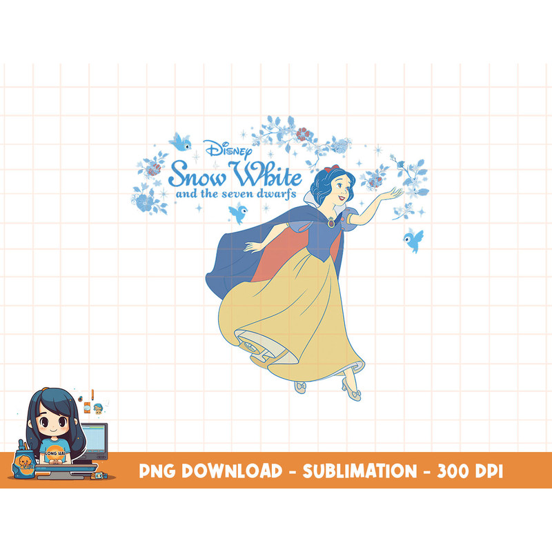 Disney Snow White Floral Bird Logo png, sublimation, digital print.jpg