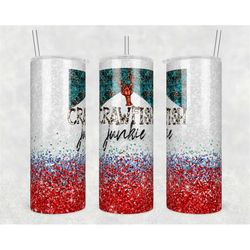 20oz skinny tumbler crawfish junkie sublimation design