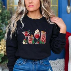 christmas party sweatshirt, christmas sweatshirt, womens wine glasses shirt, christmas funny sweater, wine lover xmas sw