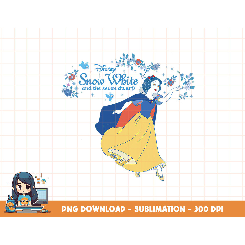 Disney Snow White Floral Colorful Style Graphic T-Shirt png, sublimation, digital print.jpg