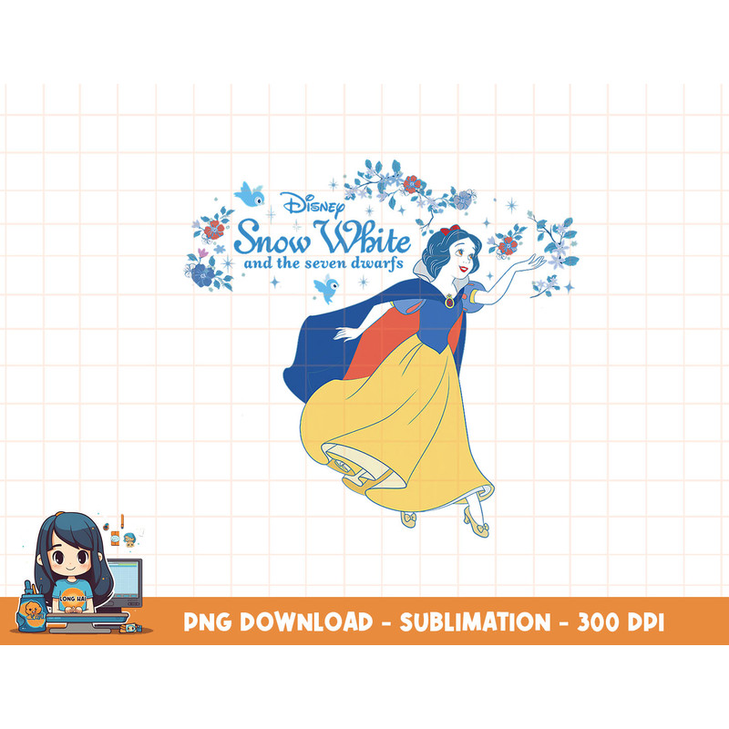 Disney Snow White Floral Colorful Style Graphic T-Shirt png, sublimation, digital print.jpg