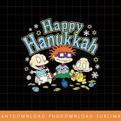 rugrats hanukkah tommy dil & chuckie spin the dreidel png, sublimate, digital print