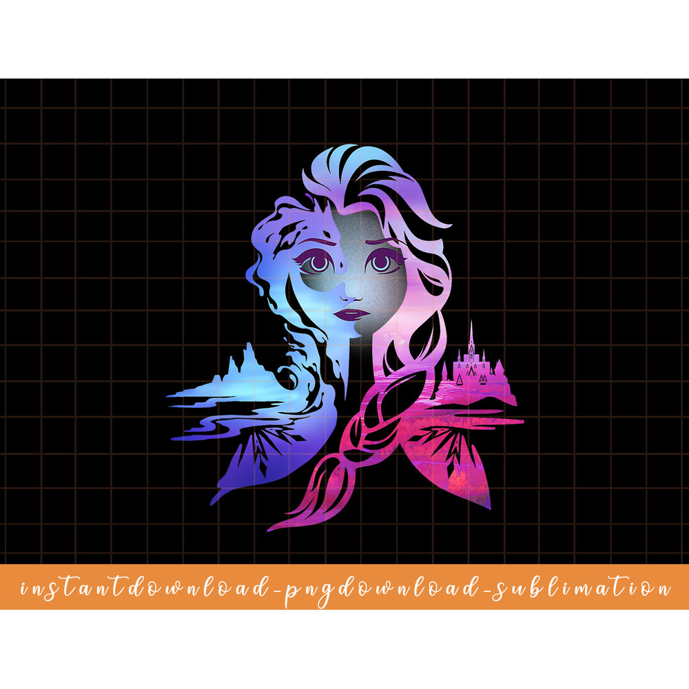Disney Frozen 2 Elsa Two Tone Gradient Portrait png, sublimate, digital download.jpg