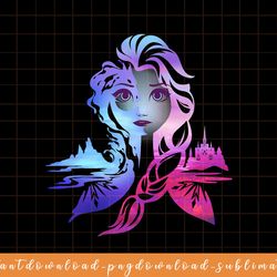 disney frozen 2 elsa two tone gradient portrait png, sublimate, digital download