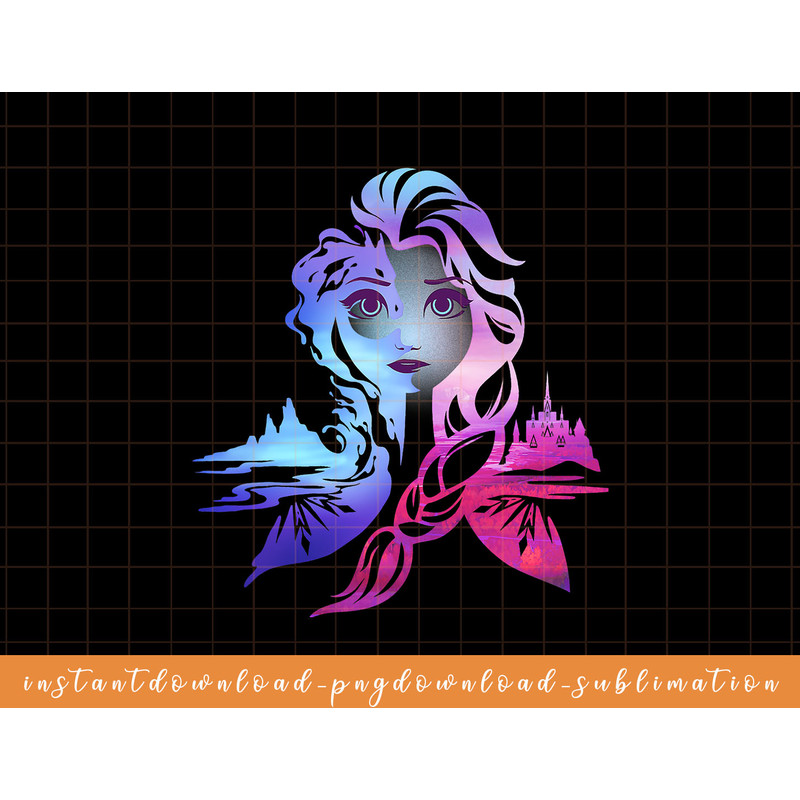 Disney Frozen 2 Elsa Two Tone Gradient Portrait png, sublimate, digital download.jpg