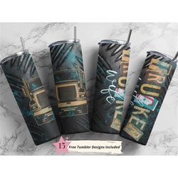 20 oz skinny tumbler wrap, trucker wife sublimation