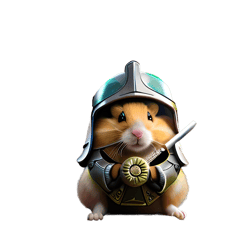 Adorable Hamster in Futuristic Armor with Gun - Cute and Fierce