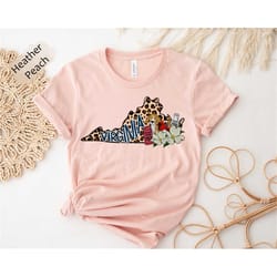 virginia state shirts, virginia state map shirt, virginia travel gifts, virginia clothing, virginia apparel