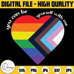 you can be yourself with me lgbt transgender gay lesbian svg, lgbtq svg, ally trans rights, protect trans kids, instant