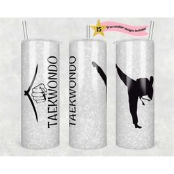 20oz skinny tumbler taekwondo sublimation designs