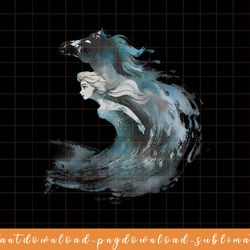 disney frozen 2 elsa watercolor horse painted portrait png, sublimate, digital download