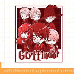 harry potter gryffindor house group shot anime png, sublimate, digital download