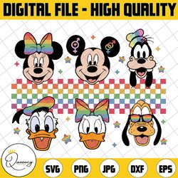 mickey and friends lgbt pride svg, polaroid rainbow mickey & friends gays day svg, pride month svg, gay pride trendy