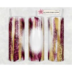 20oz skinny tumbler blank maroon gold leopard glitter