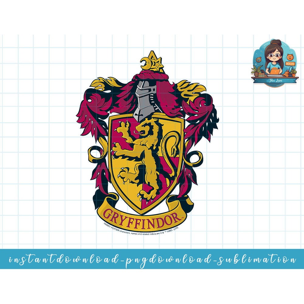 Harry Potter Gryffindor House Crest png, sublimate, digital download.jpg