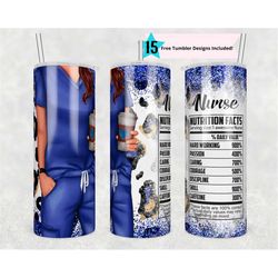 blue nurse 20 oz skinny tumbler sublimation nurse wrap