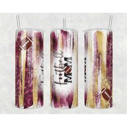 20oz skinny tumbler gold maroon football leopard designs