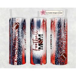 20oz skinny tumbler blue red football leopard designs