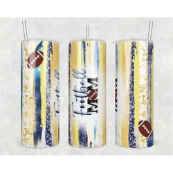 20oz skinny tumbler blue yellow football leopard