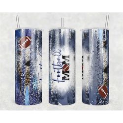 20oz skinny tumbler blue football leopard designs
