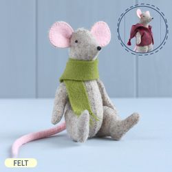 PDF Felt Mouse Doll Sewing Pattern