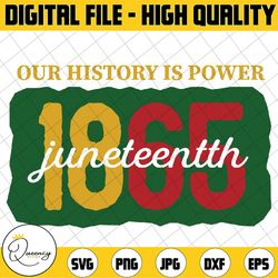 our history is power black history 1865 juneteenth svg, powered by our history svg, african american, juneteenth svg, de