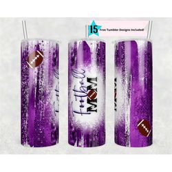 20oz skinny tumbler purple football leopard designs template