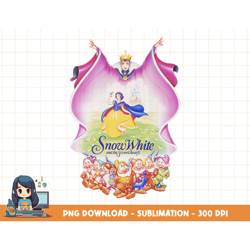 Disney Snow White Group Shot Evil Queen Cape Fill png, sublimation, digital print.jpg