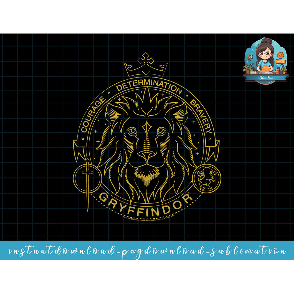 Harry Potter Gryffindor Line Art Lion Symbol png, sublimate, digital download.jpg