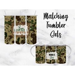camo cow print boy mama tumbler png wrap set sublimation
