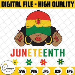 juneteenth women dope queen & girl black history 1865 svg, afro girl with hat svg, black magic png, 1865 black history m