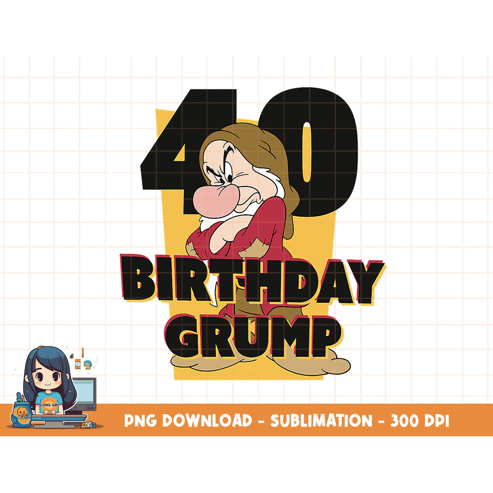 Disney Snow White Grumpy 40th Birthday png, sublimation, digital print.jpg