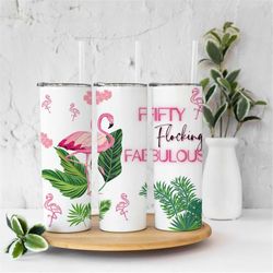 20 oz skinny tumbler sublimation 50th fifty flocking