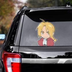 fullmetal alchemist sticker, fullmetal alchemist decal for car, anime car decal, edward elric decal, anime decal