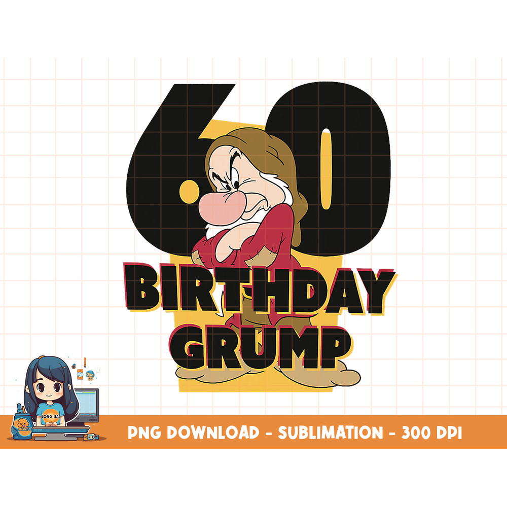 Disney Snow White Grumpy 60th Birthday png, sublimation, digital print.jpg