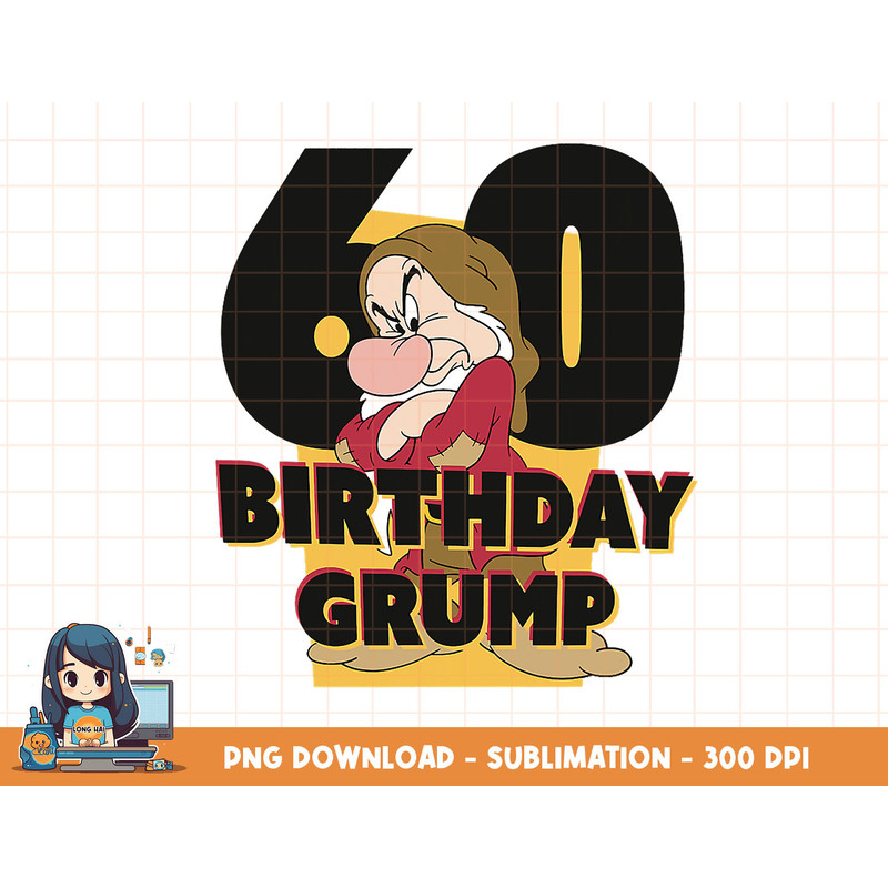 Disney Snow White Grumpy 60th Birthday png, sublimation, digital print.jpg