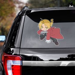 fullmetal alchemist decal for car, fullmetal alchemist sticker, anime decal, edward elric decal, anime car decal