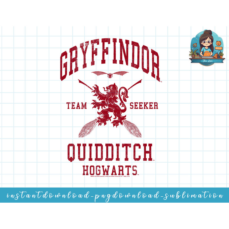 Harry Potter Gryffindor Quidditch Team Seeker png, sublimate, digital download.jpg