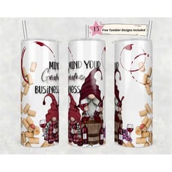 20oz skinny tumbler mind your gnome business sublimation