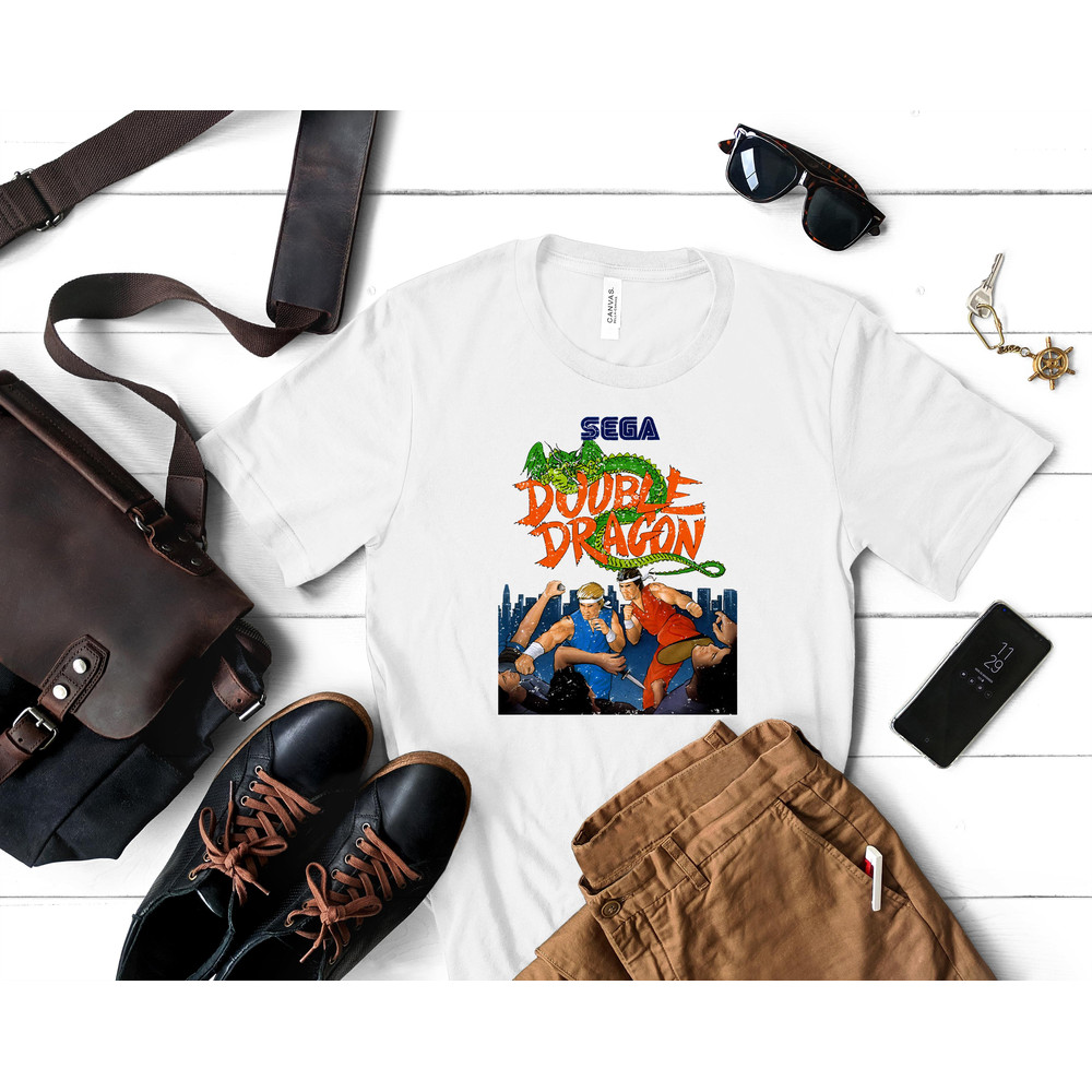 Grunge video game Double Dragon Classic T-Shirt 281_White_White.jpg