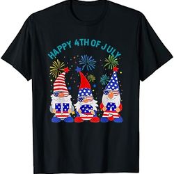 happy 4th of july gnome american us flag 4th of july t-shirt