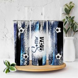 20oz skinny tumbler black  blue soccer leopard designs