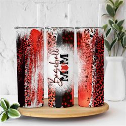 20oz skinny tumbler baseball leopard designs template