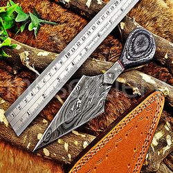 Custom Handmade Damascus Steel Hunting Skinner Knife With Pakka Wood Handle. SK-03