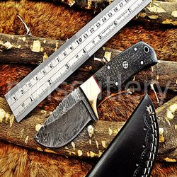 Custom Handmade Damascus Steel Hunting Skinner Knife With Micarta Handle. SK-04