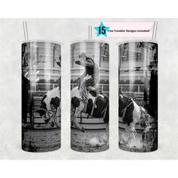 rodeo horse tumbler wrap bucking bronco 20 oz skinny