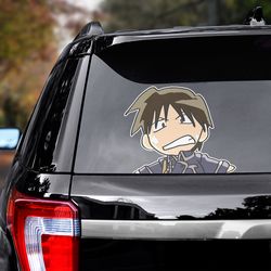 fullmetal alchemist sticker, fullmetal alchemist decal for car, anime decal, roy mustang decal, anime car decal